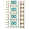 Wrapables Celebrity Inspired Temporary Tattoos in Metallic Gold Silver and Black, Turquoise Decor, Large